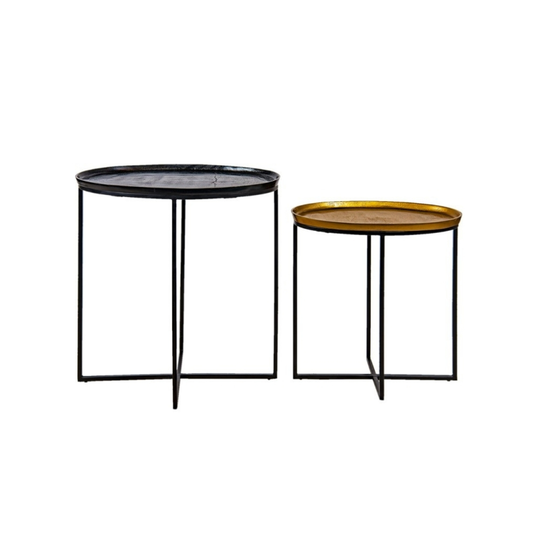 Tokyo Aluminium and Iron Side Table Set of 2 image 0